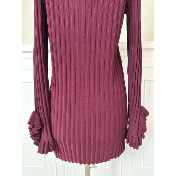 C/MEO COLLECTIVE Women's Deep Purple Knit Sweater Dress / Tunic Sz Large 10 / 12 - Picture 10 of 14